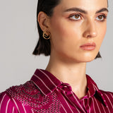 ROSETTE STRIPED SHIRT