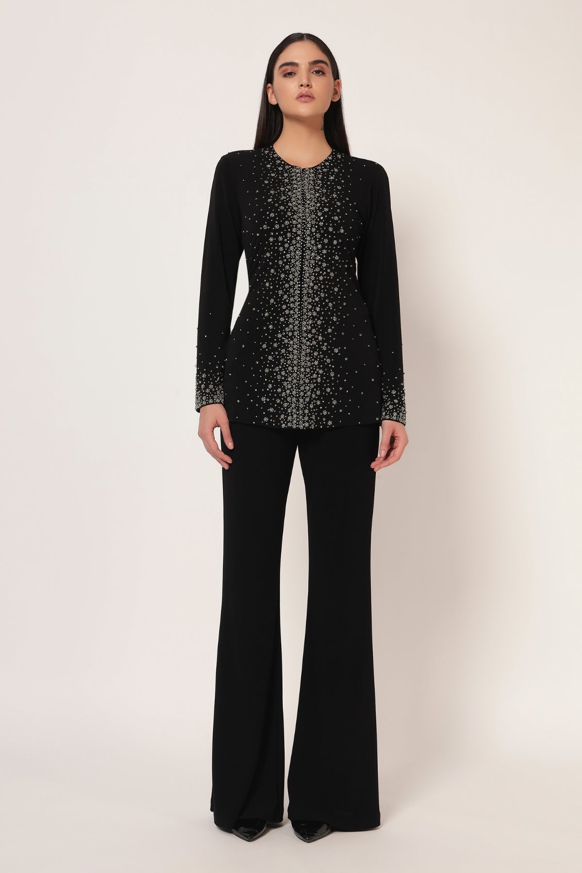 SILVER DUST FRONT OPEN CO-ORD SET Namrata Joshipura Online