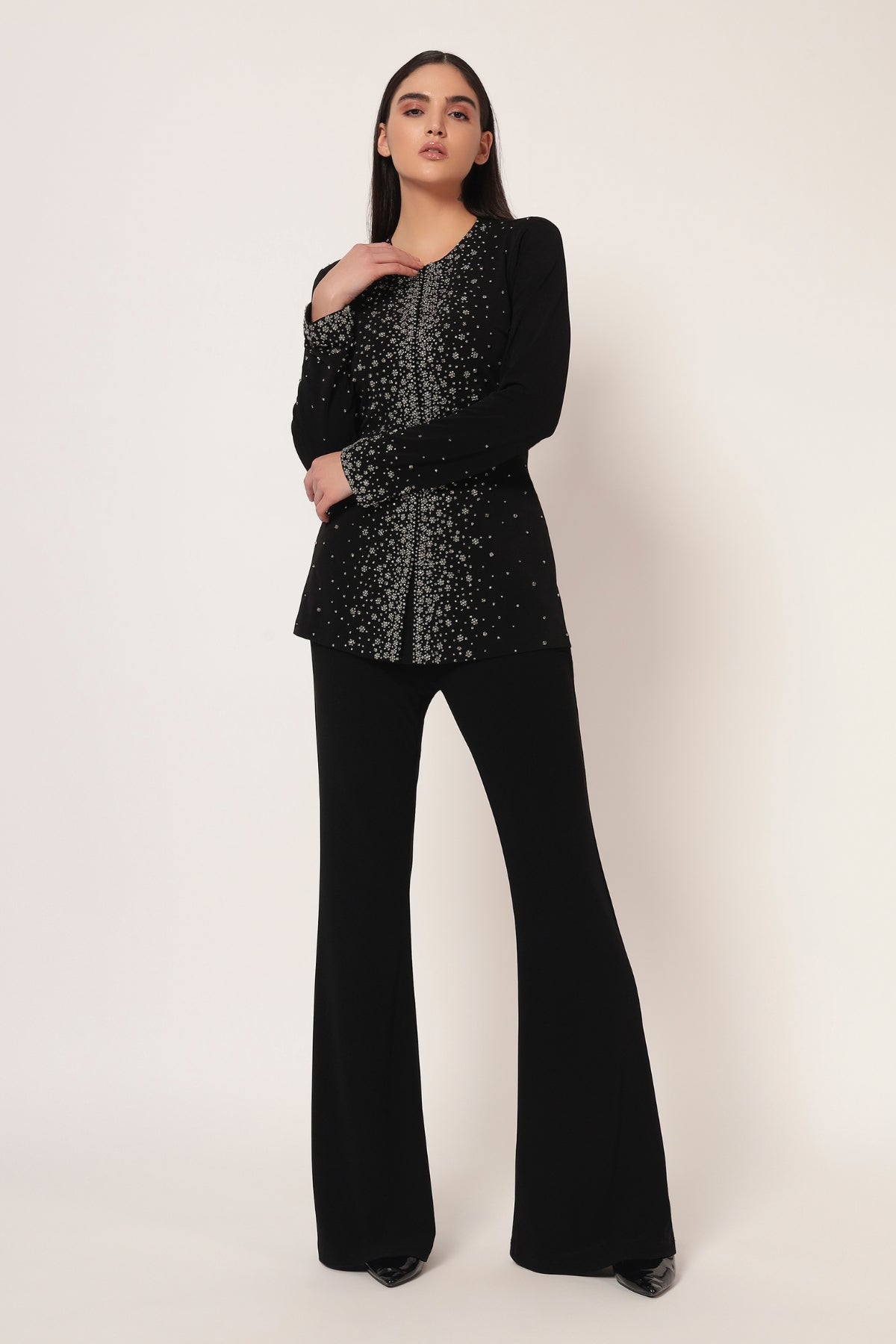 SILVER DUST FRONT OPEN CO-ORD SET Namrata Joshipura Online