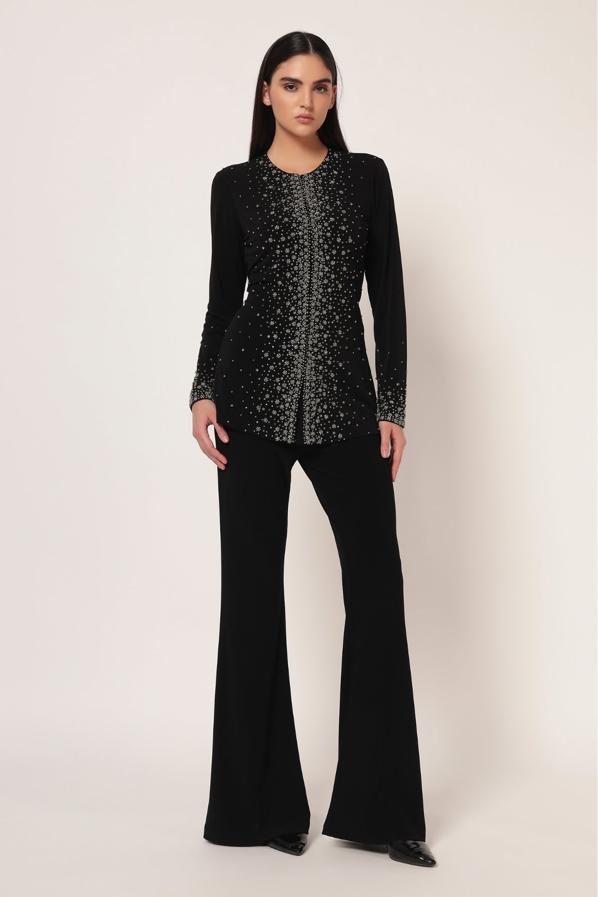 SILVER DUST FRONT OPEN CO-ORD SET Namrata Joshipura Online