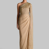 SHIMMER CORDELIA ONE OFF SHOULDER GOWN
