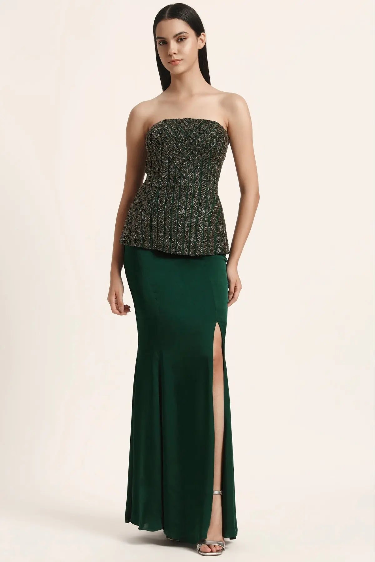 Track Line Corset With Slit Skirt Namrata Joshipura Online