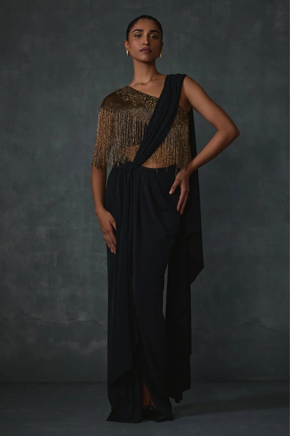 Akari Fringe Draped Saree Namrata Joshipura Online