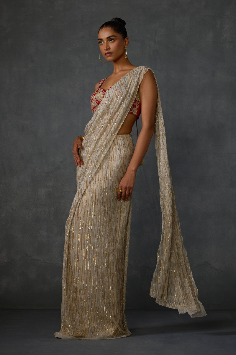 Autumn Bloom Draped Saree