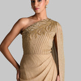 SHIMMER CORDELIA ONE OFF SHOULDER GOWN