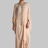 GOLD GILT KAFTAN TOP WITH DRAPED SKIRT