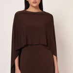 FRONT DRAPE NECK EMBROIDERED DRESS Namrata Joshipura Online