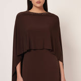 FRONT DRAPE NECK EMBROIDERED DRESS Namrata Joshipura Online