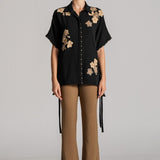 MOON PETAL WAIST TIE TOP