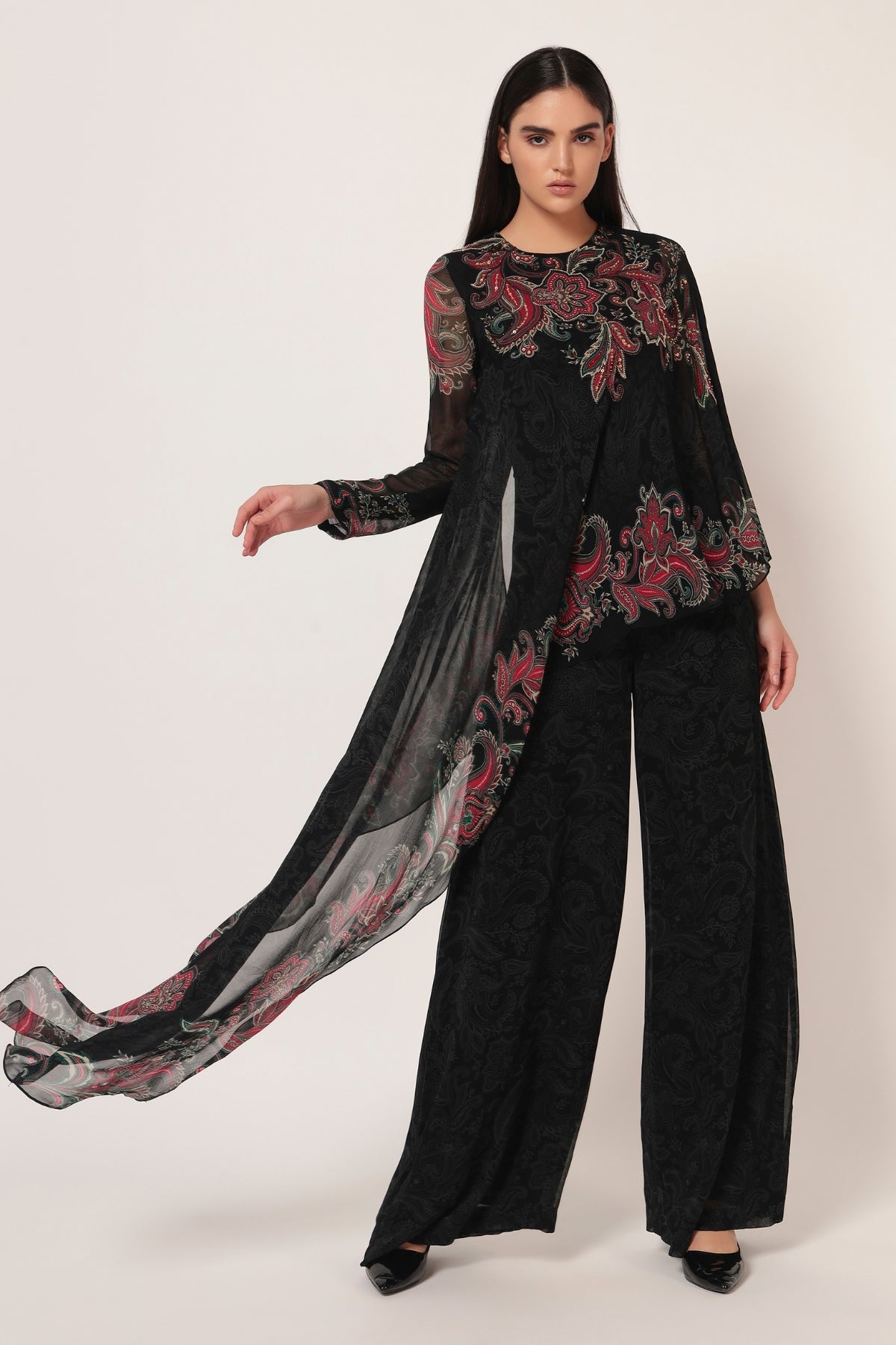 PAISLEY PRINTED SIDE TRAIL JUMPSUIT Namrata Joshipura Online