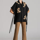 MOON PETAL WAIST TIE TOP