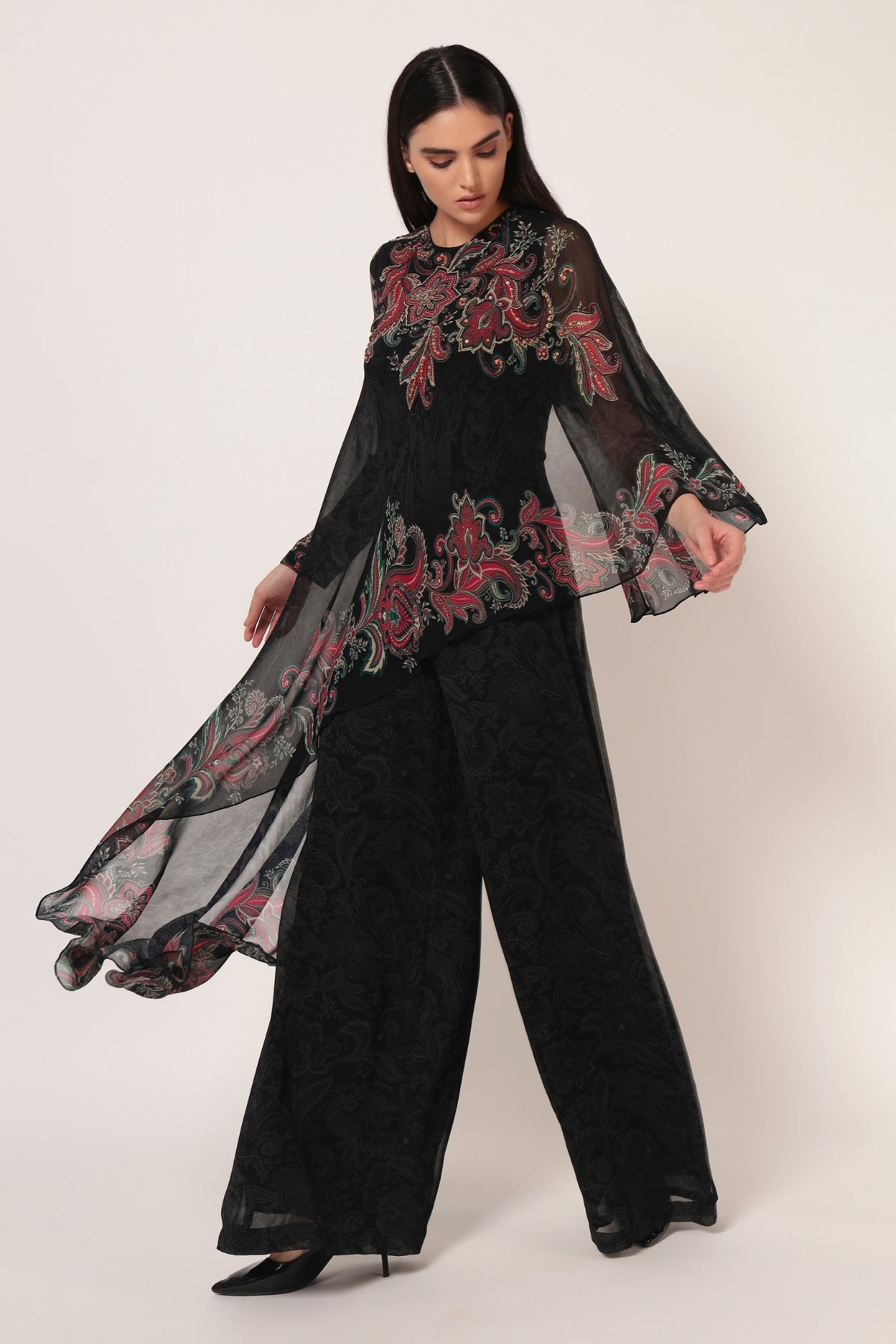 PAISLEY PRINTED SIDE TRAIL JUMPSUIT Namrata Joshipura Online