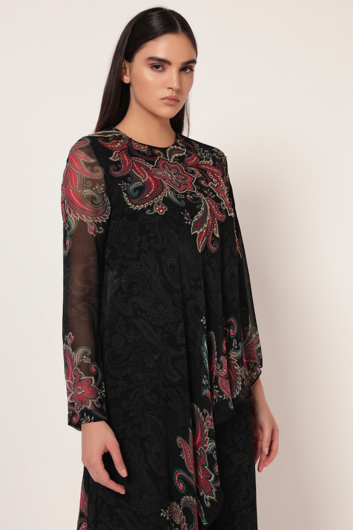 PAISLEY PRINTED SIDE TRAIL JUMPSUIT Namrata Joshipura Online