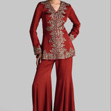 GOLDEN PETALS PEPLUM WITH SHARARA