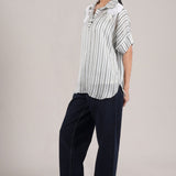AURA BACK TIE STRIPED TOP