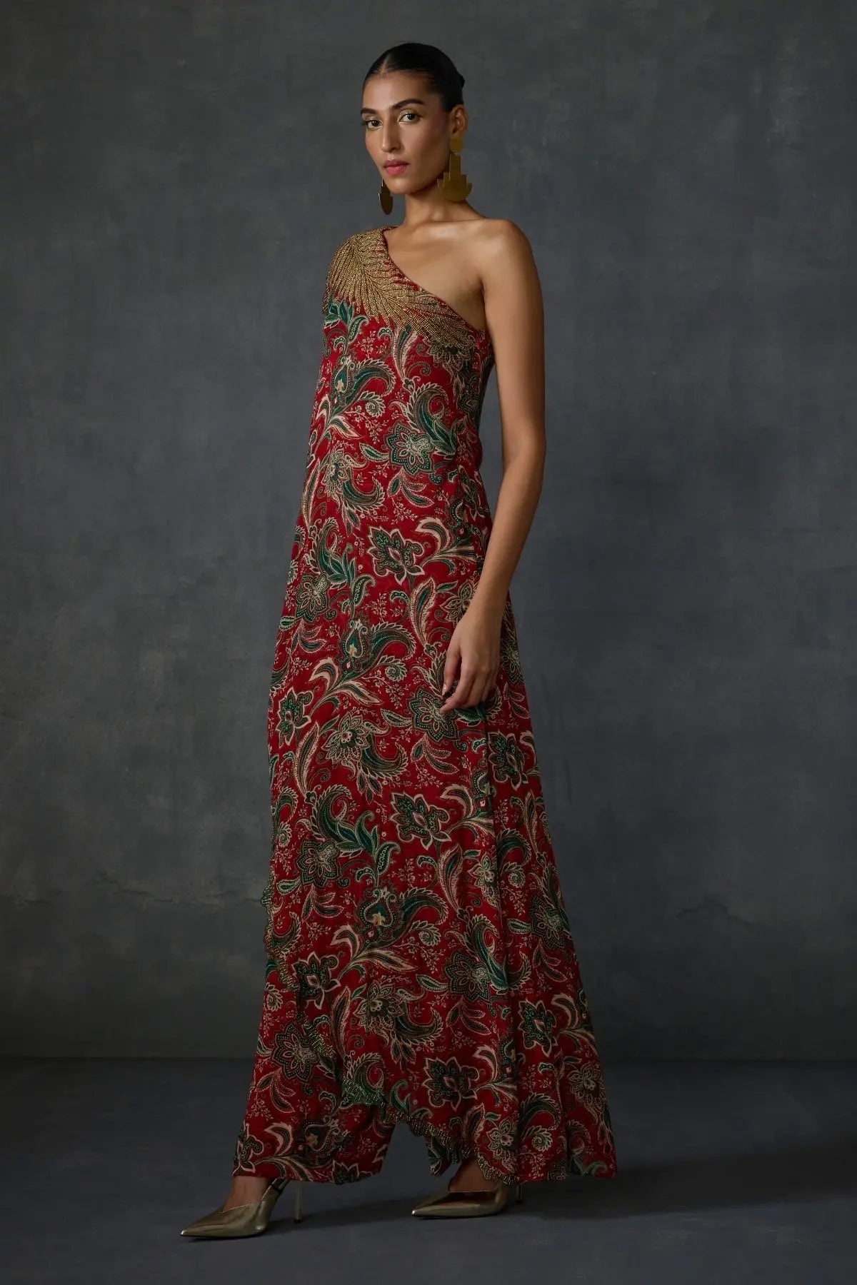 Fern Paisley One Offshoulder Jumpsuit Namrata Joshipura Online