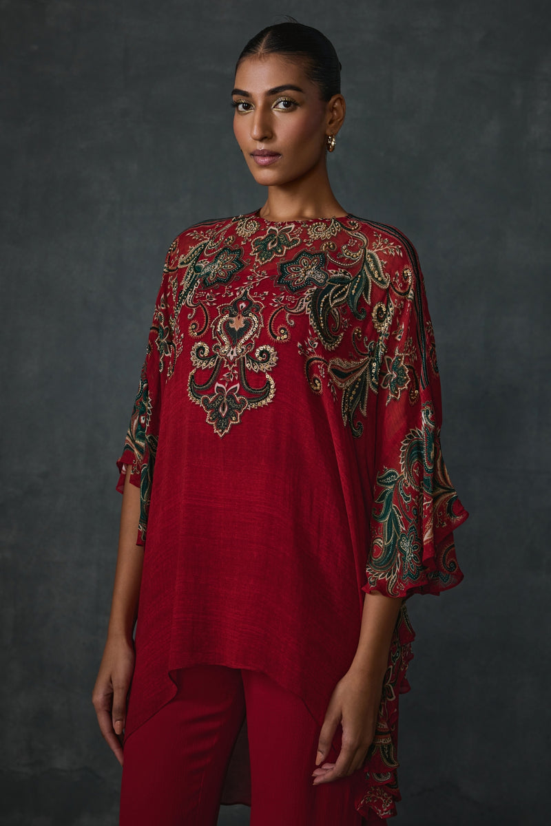 Paisley Side Frill Tunic