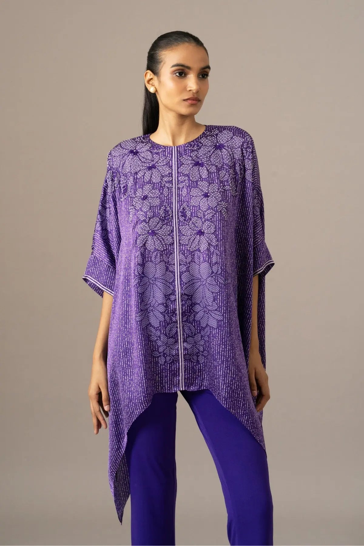 Pansy Flower Handkerchief Tunic Namrata Joshipura Online