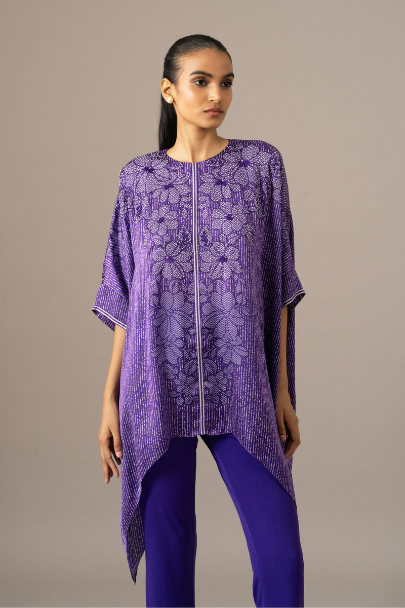 Pansy Flower Handkerchief Tunic