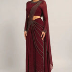 SILVER DUST EMBELISHED DRAPE SAREE Namrata Joshipura Online