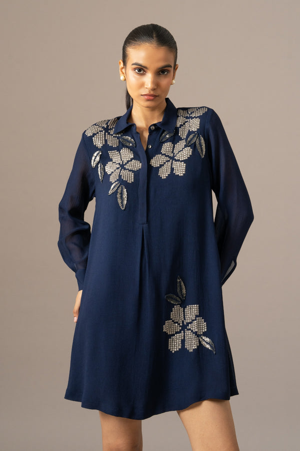 Moonflower Front Pleat Dress