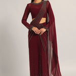 SILVER DUST EMBELISHED DRAPE SAREE Namrata Joshipura Online