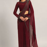 SILVER DUST EMBELISHED DRAPE SAREE Namrata Joshipura Online