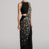COSMIC DUST DRAPED SAREE WITH HALTER NECK BLOUSE