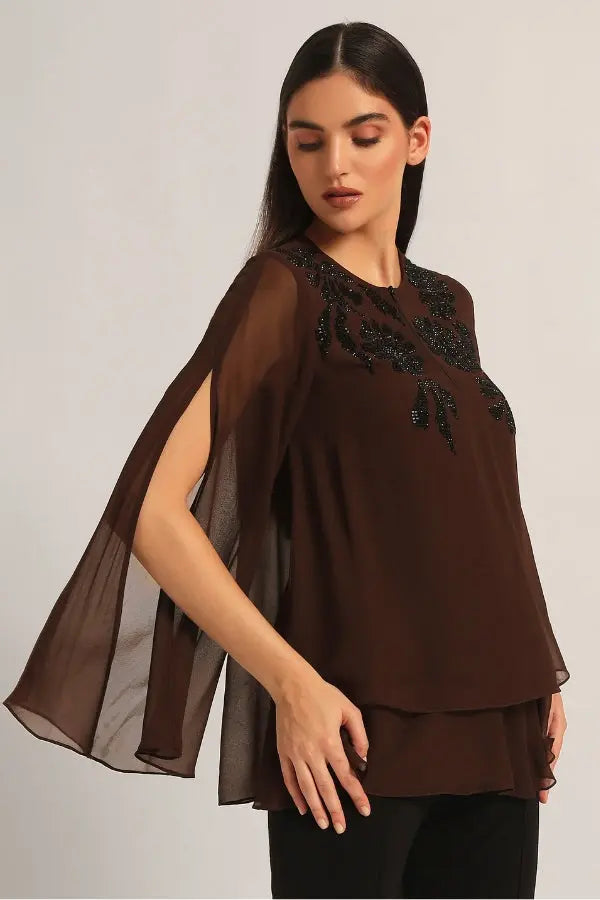 MIDNIGHT BLOOM DOUBLE LAYER TOP Namrata Joshipura Online