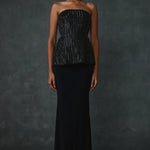 Glissara Off-shoulder Devil Peplum Top With Skirt Set Namrata Joshipura Online