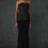 Glissara Off-shoulder Devil Peplum Top With Skirt Set Namrata Joshipura Online