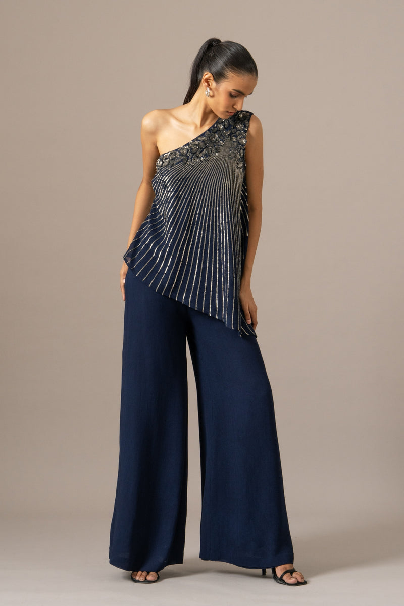 Baroque One Shoulder Jumpsuit