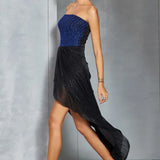 Metallic Scallop Drape Gown Namrata Joshipura