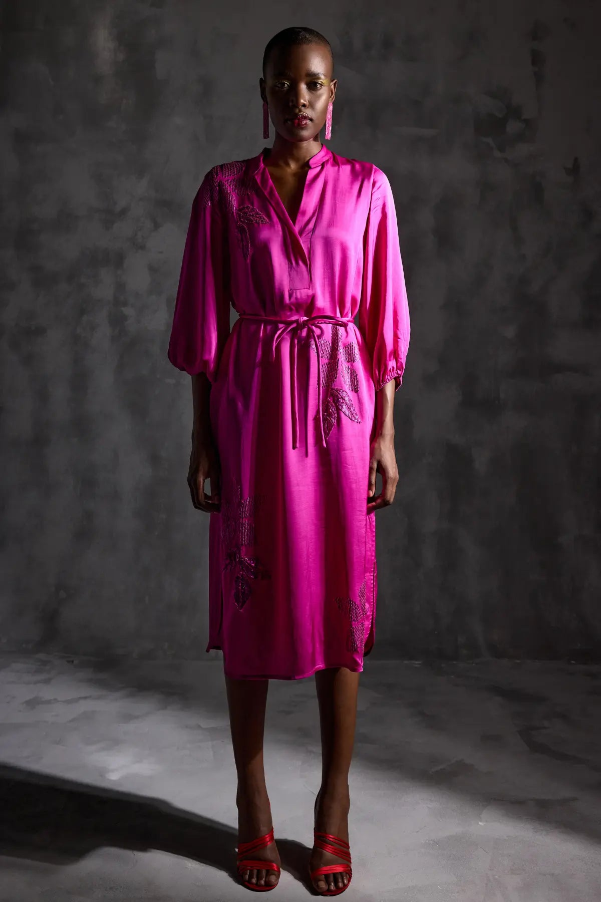 Moonflower shift dress with belt Namrata Joshipura