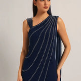 Silver Dust Front Drape Jumpsuit Namrata Joshipura Online