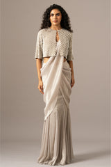 Pearl Drop Jacket With Mermaid Drape