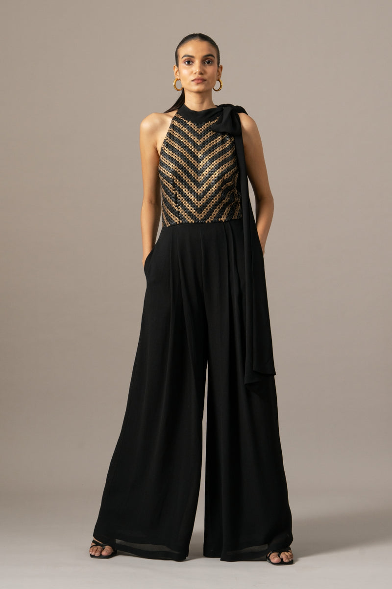Matrix Box Pleat Jumpsuit