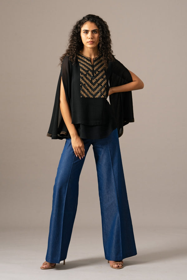 Matrix Zipper Double Layer Top