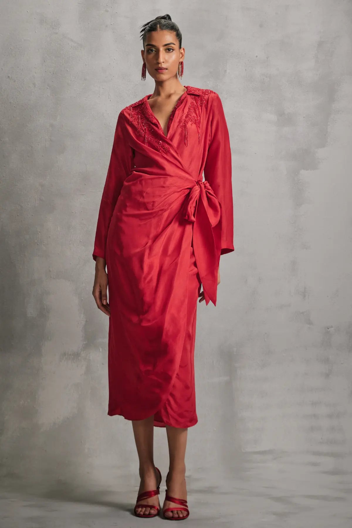 Rosettes Midi Crossover Dress Namrata Joshipura