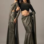 STAR GAZE CRUSTED BLOUSE WITH SLIT SAREE Namrata Joshipura Online