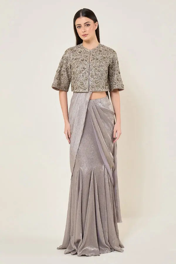 Amara Cape With Mermaid Drape Saree Namrata Joshipura Online