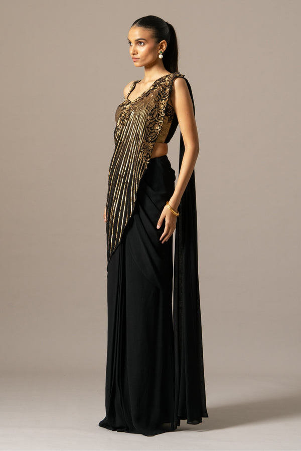 Baroque Saree With Embroidered Blouse