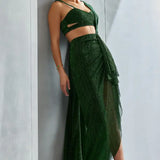 Metallic Scallop Drape Set Namrata Joshipura