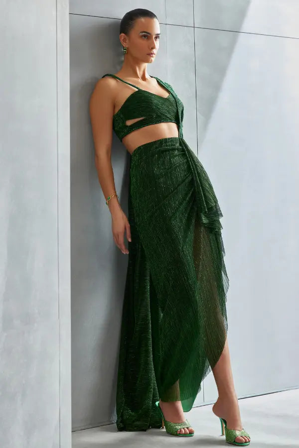 Metallic Scallop Drape Set Namrata Joshipura