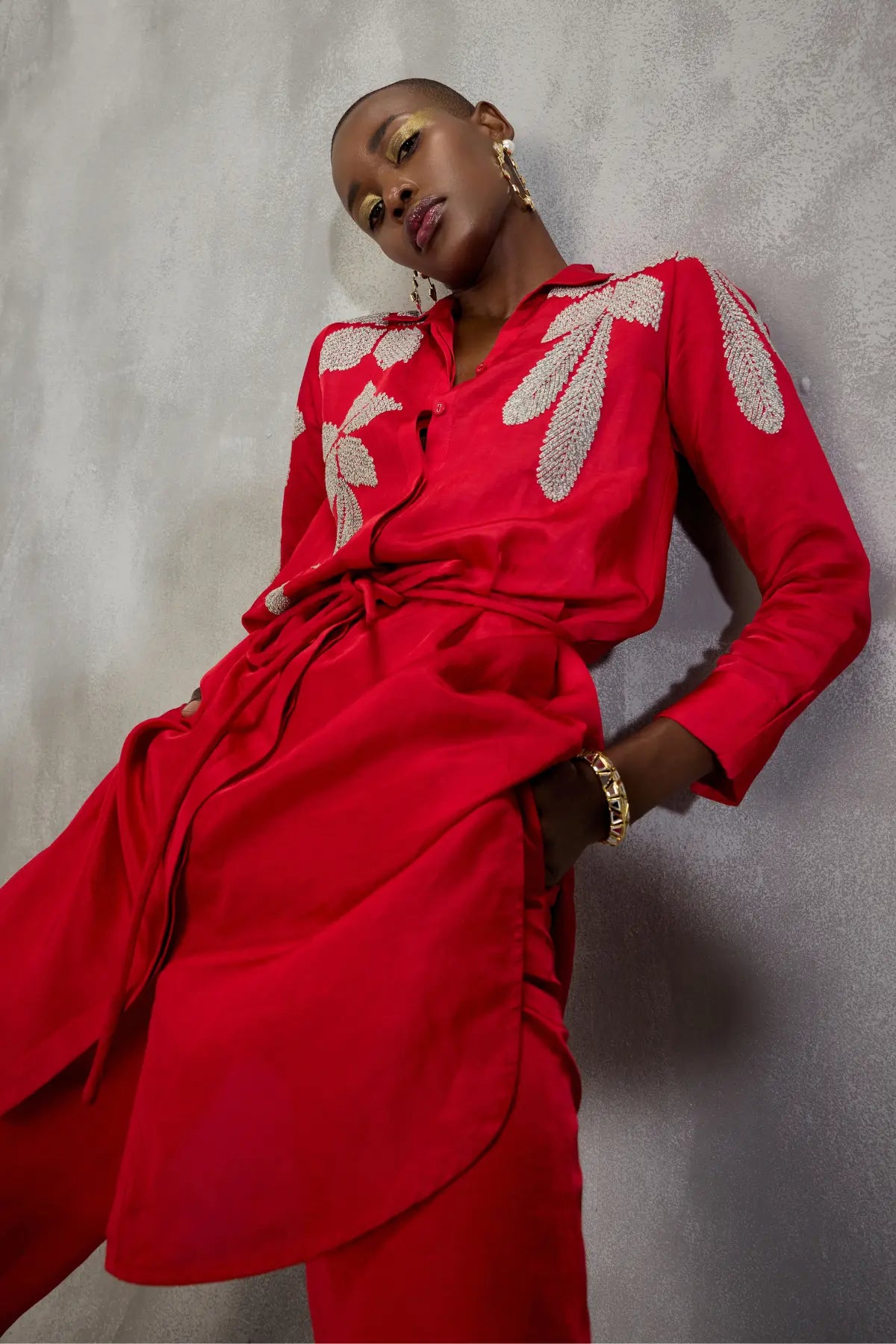 Moonflower Minimalist Tunic with Belt Namrata Joshipura