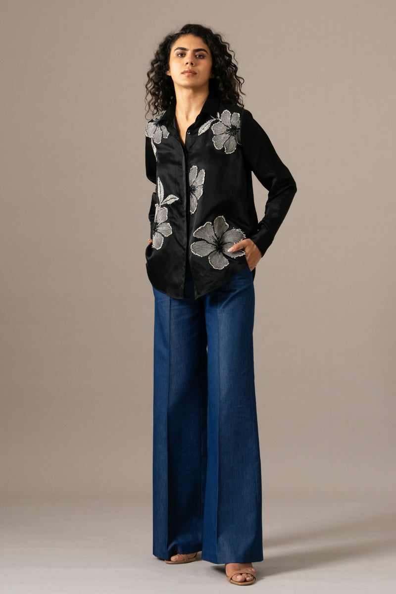 Poppy Flower Emb Shirt