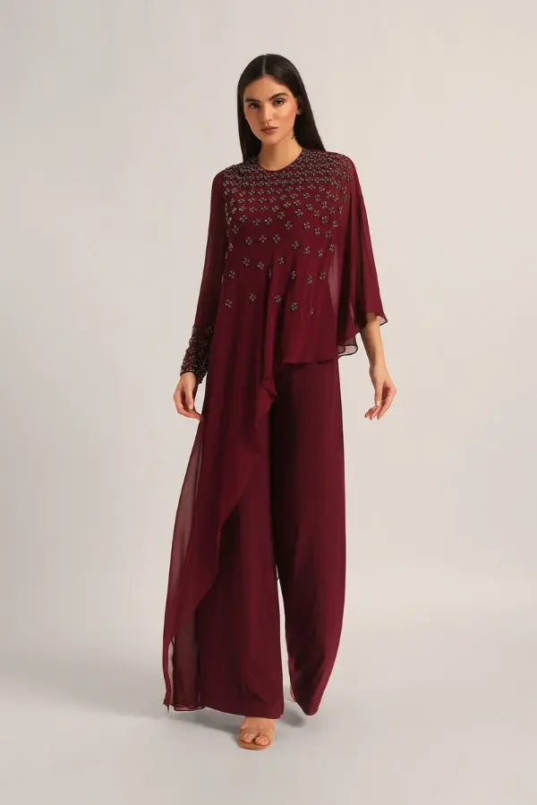 SILVER DUST FRONT FLAP JUMPSUIT Namrata Joshipura Online