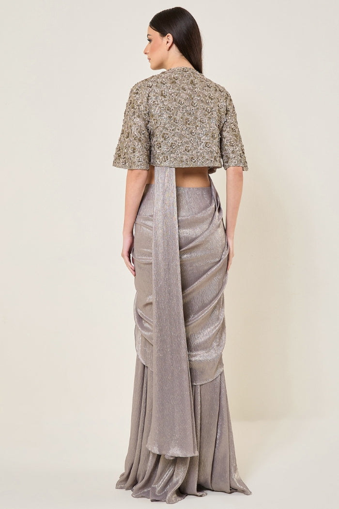 Amara Cape With Mermaid Drape Saree