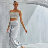 Metallic Cord Drape Skirt Set Namrata Joshipura