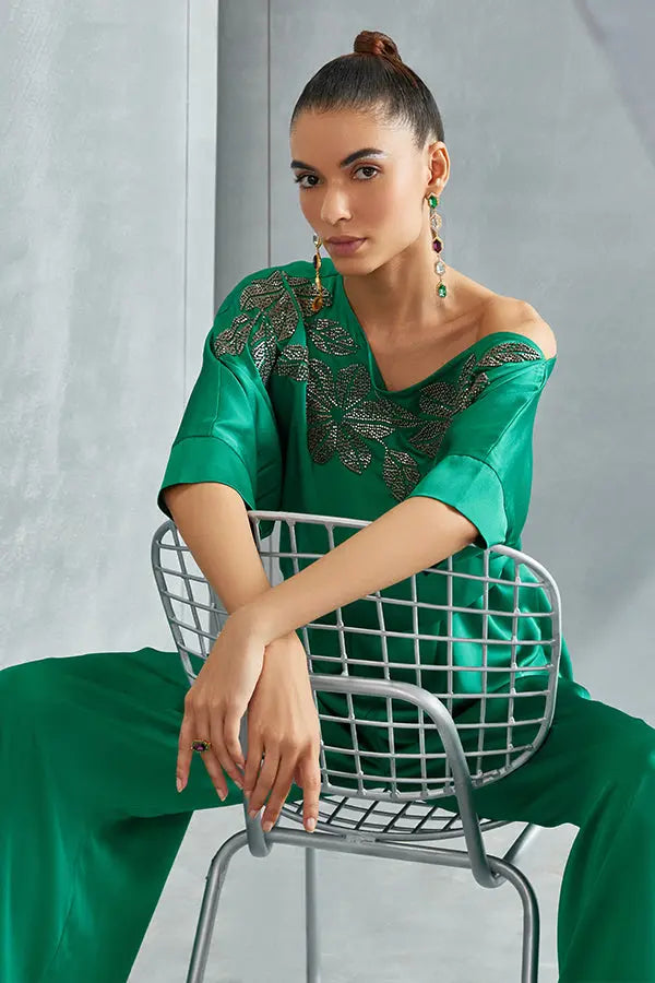 River Leaf Drop Shoulder Jumpsuit Namrata Joshipura
